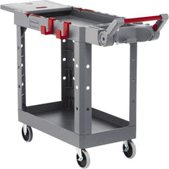 Rubbermaid - 500 Lb Capacity, 17-3/4" Wide x 46-3/16" Long x 36" High Heavy Duty Utility Cart - 2 Shelf, 12 Slot, Structural Foam - Eagle Tool & Supply