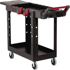 Rubbermaid - 500 Lb Capacity, 17-3/4" Wide x 46-3/16" Long x 36" High Heavy Duty Utility Cart - 2 Shelf, 12 Slot, Structural Foam - Eagle Tool & Supply