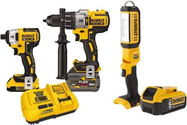 DeWALT - 20 Volt Cordless Tool Combination Kit - Includes Brushless Compact Hammer Drill & Impact Driver, Lithium-Ion Battery Included - Eagle Tool & Supply