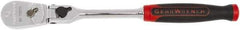 GearWrench - 1/4" Drive Pear Head Ratchet - Full Polish Chrome Finish, 8" OAL, 84 Gear Teeth, Locking Flex Head - Eagle Tool & Supply