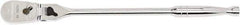 GearWrench - 1/2" Drive Pear Head Ratchet - Full Polish Chrome Finish, 17" OAL, 84 Gear Teeth, Full Polished Handle, Locking Flex Head - Eagle Tool & Supply