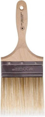 Wooster Brush - 4" Flat Polyester Wall Brush - 3-15/16" Bristle Length, 5-3/8" Wood Beavertail Handle - Eagle Tool & Supply