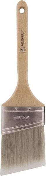 Wooster Brush - 3" Oval/Angle Polyester Angular Brush - 2-15/16" Bristle Length, 6-1/2" Wood Fluted Handle - Eagle Tool & Supply