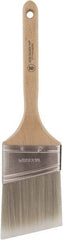 Wooster Brush - 3" Oval/Angle Polyester Angular Brush - 2-15/16" Bristle Length, 6-1/2" Wood Fluted Handle - Eagle Tool & Supply