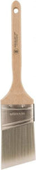 Wooster Brush - 2-1/2" Oval/Angle Polyester Angular Brush - 2-15/16" Bristle Length, 6-1/2" Wood Fluted Handle - Eagle Tool & Supply