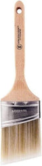 Wooster Brush - 3" Oval/Angle Polyester Angular Brush - 2-15/16" Bristle Length, 6-5/8" Wood Fluted Handle - Eagle Tool & Supply