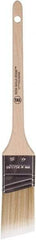 Wooster Brush - 1-1/2" Angled Polyester Angular Brush - 2-3/16" Bristle Length, 6-1/2" Wood Fluted Handle - Eagle Tool & Supply