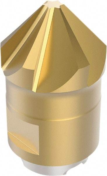 Seco - MP10 Grade F40M Carbide Chamfer Milling Tip Insert - TiAIN/TiN Finish, 6 Flutes, 1.95mm Cutting Diam, 4mm Depth of Cut, 14.5mm Extension - Eagle Tool & Supply