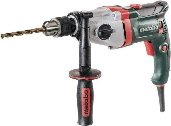 Metabo - 1/2" Keyed Chuck, 0 to 1,000/0 to 3,100 RPM, Pistol Grip Handle Electric Drill - 9.6 Amps, 120 Volts, Reversible - Eagle Tool & Supply