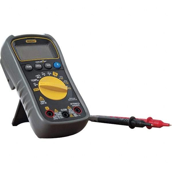 General - TS04, CAT III, 600 VAC/VDC, Digital True RMS Multimeter - 40 mOhm, Measures Voltage, Current, Resistance, Temperature - Eagle Tool & Supply