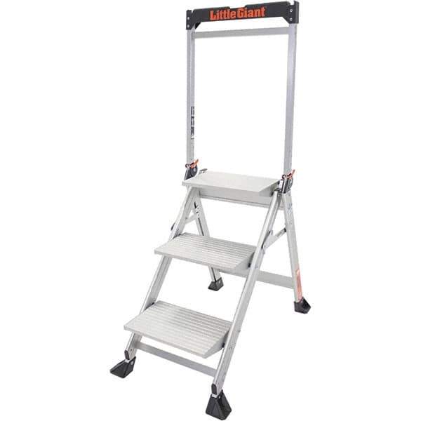 Little Giant Ladder - 3 Steps, 3' High, Type IAA Rating, Aluminum Step Stand - 375 Lb Capacity, 21-1/2" Base Width - Eagle Tool & Supply
