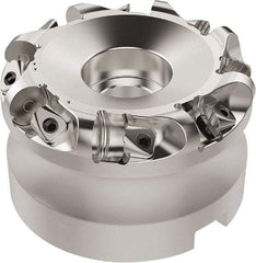 Seco - 50.32mm Cut Diam, 6mm Max Depth, 32mm Arbor Hole, 8 Inserts, RN.. 1207 Insert Style, Indexable Copy Face Mill - R220.26 Cutter Style, 9,400 Max RPM, 50mm High, Through Coolant, Series R220.26 - Eagle Tool & Supply