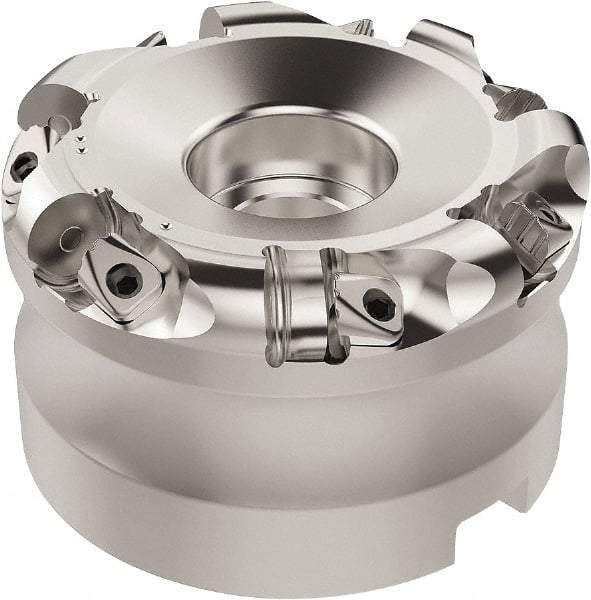 Seco - 37.33mm Cut Diam, 6mm Max Depth, 32mm Arbor Hole, 7 Inserts, RN.. 1207 Insert Style, Indexable Copy Face Mill - R220.26 Cutter Style, 9,400 Max RPM, 50mm High, Through Coolant, Series R220.26 - Eagle Tool & Supply