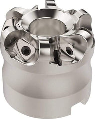 Seco - 37.33mm Cut Diam, 6mm Max Depth, 22mm Arbor Hole, 6 Inserts, RN.. 1204 Insert Style, Indexable Copy Face Mill - R220.26 Cutter Style, 16,700 Max RPM, 45mm High, Through Coolant, Series R220.26 - Eagle Tool & Supply