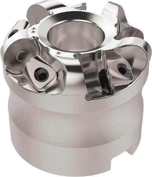 Seco - 67.26mm Cut Diam, 6mm Max Depth, 3/4" Arbor Hole, 5 Inserts, RN.. 1207 Insert Style, Indexable Copy Face Mill - R220.26 Cutter Style, 11,900 Max RPM, 2 High, Through Coolant, Series R220.26 - Eagle Tool & Supply