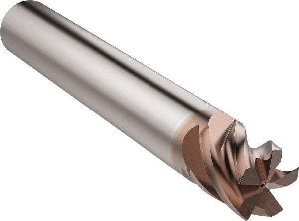 Seco - 9.5mm, 6 Flute, Single End, Solid Carbide, 0.25mm Corner Radius End Mill - 66mm OAL, 10° Helix, Right Hand Flute, 2.54mm LOC, Right Hand Cut - Eagle Tool & Supply
