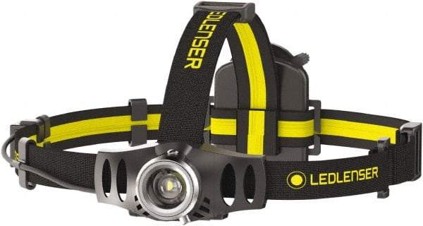 LED LENSER - White LED Bulb, 200 Lumens, Hands-free Flashlight - Black, Yellow Plastic Body, 3 AAA NiMH Batteries Included - Eagle Tool & Supply