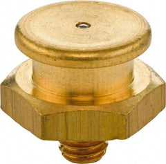 Umeta - Straight Head Angle, 1/8-28 BSPP Brass Button-Head Grease Fitting - 17mm Hex, 17mm Overall Height - Eagle Tool & Supply