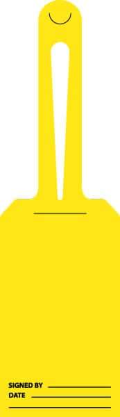 NMC - 11-1/4" High x 3-1/4" Long, Blank, English Safety & Facility Blank Tag - White Unrippable Vinyl - Eagle Tool & Supply