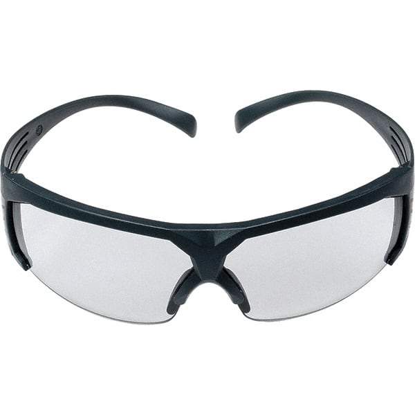 3M - Gray Lenses, Framed Safety Glasses - Scratch Resistant, Gray Frame, Size Universal, Wrap Around - Eagle Tool & Supply