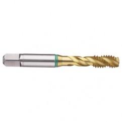 M12x1.25 6H 3-Flute Cobalt Green Ring Semi-Bottoming 40 degree Spiral Flute Tap-TiN - Eagle Tool & Supply