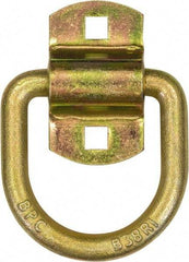 Buyers Products - Steel with Galvanized Zinc Coating D-Ring with 2-Hole Mounting Bracket - 3-1/2" Long, Yellow, For Use with Cargo Control - Eagle Tool & Supply