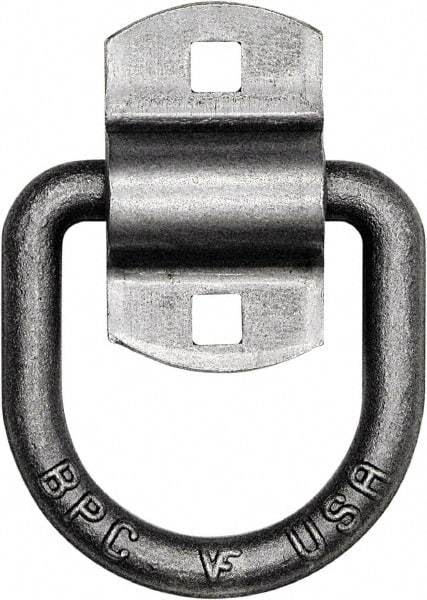 Buyers Products - Steel D-Ring with 2-Hole Mounting Bracket - 3-1/2" Long, Gray, For Use with Cargo Control - Eagle Tool & Supply