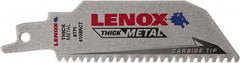 Lenox - 4" Long x 1" Thick, Bi-Metal Reciprocating Saw Blade - Tapered Profile, 8 TPI, Toothed Edge, Tang Shank - Eagle Tool & Supply