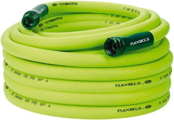 Legacy - 75' Long Garden Hose - 3/4" Diam, 3/4" GHT, Hybrid Polymer, 150 psi, All Season, Green - Eagle Tool & Supply