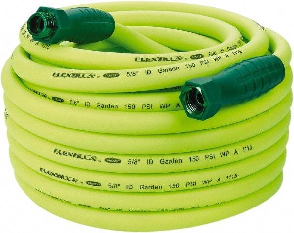 Legacy - 75' Long Garden Hose - 5/8" Diam, 3/4" GHT, Hybrid Polymer, 150 psi, All Season, Green - Eagle Tool & Supply