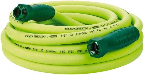 Legacy - 25' Long Garden Hose - 5/8" Diam, 3/4" GHT, Hybrid Polymer, 150 psi, All Season, Green - Eagle Tool & Supply