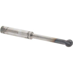 Accupro - 1/4" Diam, 0.213" LOC, 4 Flute Solid Carbide Ball End Mill - nACo Finish, Single End, 2-1/2" OAL, 1/4" Shank Diam, Undercutting - Eagle Tool & Supply