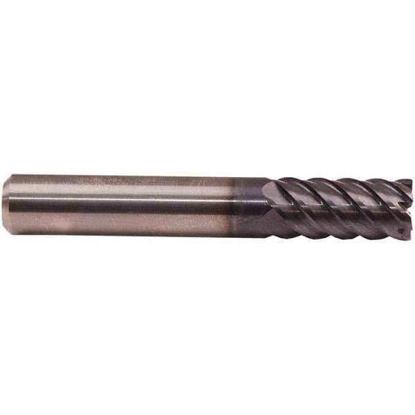 Emuge - 8mm Diam, 19mm LOC, 6 Flute Solid Carbide Roughing & Finishing End Mill - TiAlN Finish, 63mm OAL, 8mm Shank Diam, Cylindrical Shank, 50° Helix, Long Length - Eagle Tool & Supply