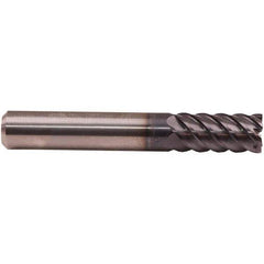 Emuge - 18mm Diam, 32mm LOC, 8 Flute Solid Carbide Roughing & Finishing End Mill - TiAlN Finish, 92mm OAL, 18mm Shank Diam, Cylindrical Shank, 50° Helix, Long Length - Eagle Tool & Supply