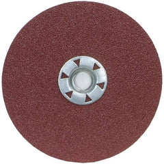 Merit Abrasives - 7" Disc Diam, 24 Grit, Ceramic Alumina Quick Change Disc - Type S Attaching System, Coated, Brown, 8,600 RPM - Eagle Tool & Supply