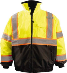 OccuNomix - Size M Cold Weather Jacket - High Visbility Yellow, Black, Denier Polyester, Zipper Closure, 54" Chest - Eagle Tool & Supply