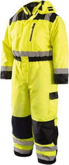 OccuNomix - Size L, Yellow, Zipper, Cold Weather Coverall - 50" Chest, Polyester, 7 Pockets, Waterproof - Eagle Tool & Supply