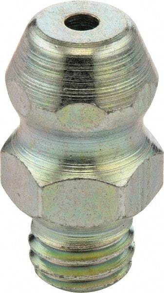 Umeta - Straight Head Angle, M6x1.0 UNF-2A Steel Standard Grease Fitting - 1/2" Overall Height - Eagle Tool & Supply