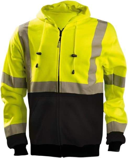 OccuNomix - Size 3XL High Visibility Sweatshirt - High Visbility Yellow, Black, Polyester, Zipper Closure - Eagle Tool & Supply
