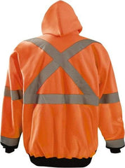 OccuNomix - Size 3XL High Visibility Sweatshirt - High Visbility Orange, Black, Polyester, Zipper Closure - Eagle Tool & Supply