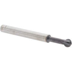 Accupro - 1/4" Diam, 0.213" LOC, 4 Flute Solid Carbide Ball End Mill - nACo Finish, Single End, 2-1/2" OAL, 1/4" Shank Diam, Undercutting - Eagle Tool & Supply