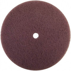 Merit Abrasives - 4-1/2" Medium Grade Aluminum Oxide Deburring Disc - 7/8" Center Hole, Hook & Loop Connection, Maroon, 11,000 Max RPM - Eagle Tool & Supply