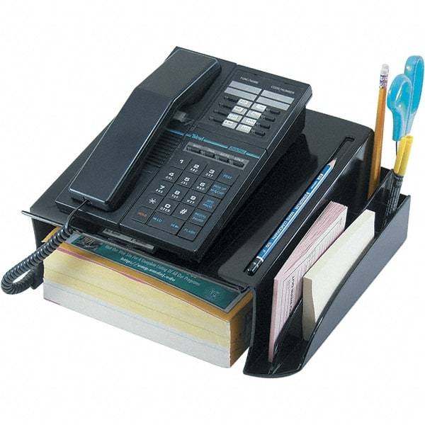 UNIVERSAL - Black Desktop Telephone Stand - Plastic - Eagle Tool & Supply