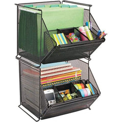 Safco - Black File Boxes-Storage - Steel Mesh - Eagle Tool & Supply