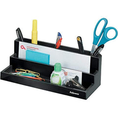 FELLOWES - Black Pearl Desk Top Organizer - Plastic - Eagle Tool & Supply