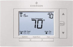 White-Rodgers - 50 to 99°F, 2 Heat, 2 Cool, Digital Programmable Multi-Stage Thermostat - 20 to 30 Volts, 1.77" Inside Depth x 1.77" Inside Height x 5-1/4" Inside Width, Horizontal Mount - Eagle Tool & Supply