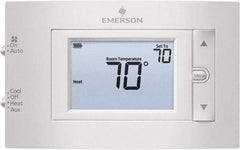 White-Rodgers - 50 to 99°F, 2 Heat, 1 Cool, Digital Nonprogrammable Heat Pump Thermostat - 20 to 30 Volts, 1.77" Inside Depth x 1.77" Inside Height x 5-1/4" Inside Width, Horizontal Mount - Eagle Tool & Supply