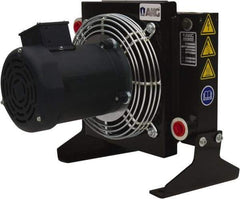 AKG Thermal Systems - SAE #12, 1 Fan Mount, Liquid-To-Air Aluminum Brazed Process Equipment Heat Exchanger - Oil Cooler, Ethylene Glycol/Water Mixture Cooler, 13.74" High x 13.78" Wide x 12.56" Deep, 250°F Max - Eagle Tool & Supply