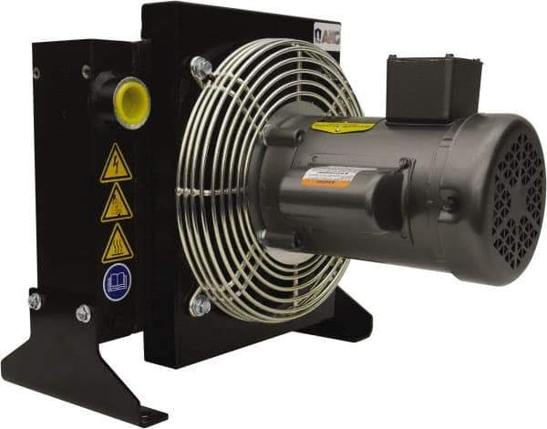 AKG Thermal Systems - SAE #20, 1 Fan Mount, Liquid-To-Air Aluminum Brazed Process Equipment Heat Exchanger - Oil Cooler, Ethylene Glycol/Water Mixture Cooler, 19.6" High x 21.65" Wide x 15.5" Deep, 250°F Max - Eagle Tool & Supply