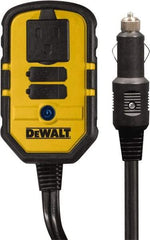 DeWALT - 1 Connection, 13.8 VDC Input, 120 VAC Output, 12 Amp Input Rating, 140 Peak Wattage, Power Inverter - 120 Watt Continuous Output Power - Eagle Tool & Supply